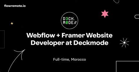 Deckmode hiring Webflow + Framer Website Developer in .